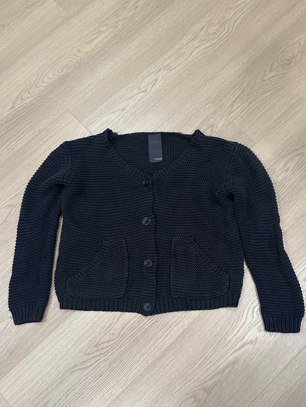 Bordeaux Black Knit Button-Front Cardigan